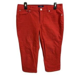 WOMEN'S CHAPS CAPRI‎ STRETCH JEANS RED COLOR SIZE 8